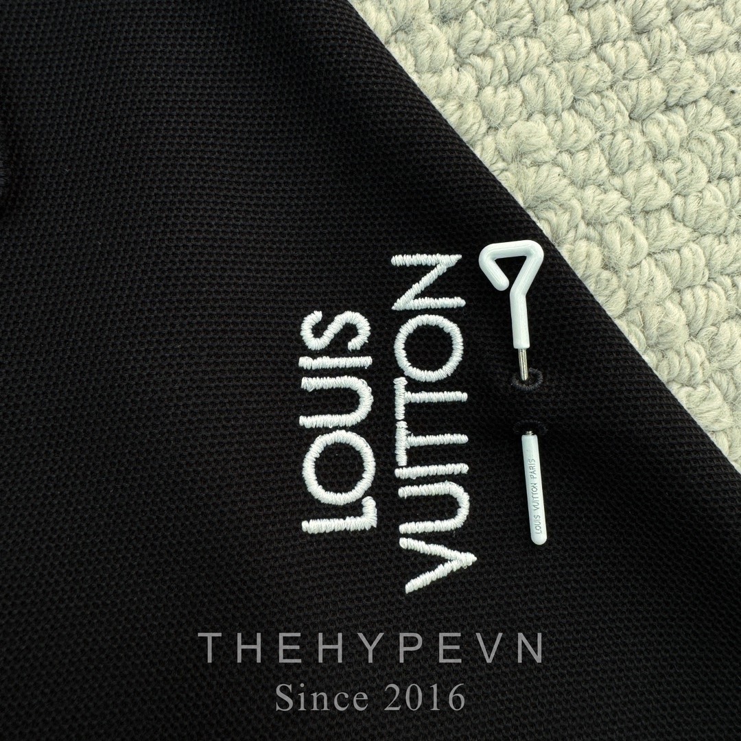 Áo Polo Louis Vuitton LV Signature Logo SS24 (Black) [Mirror Quality]