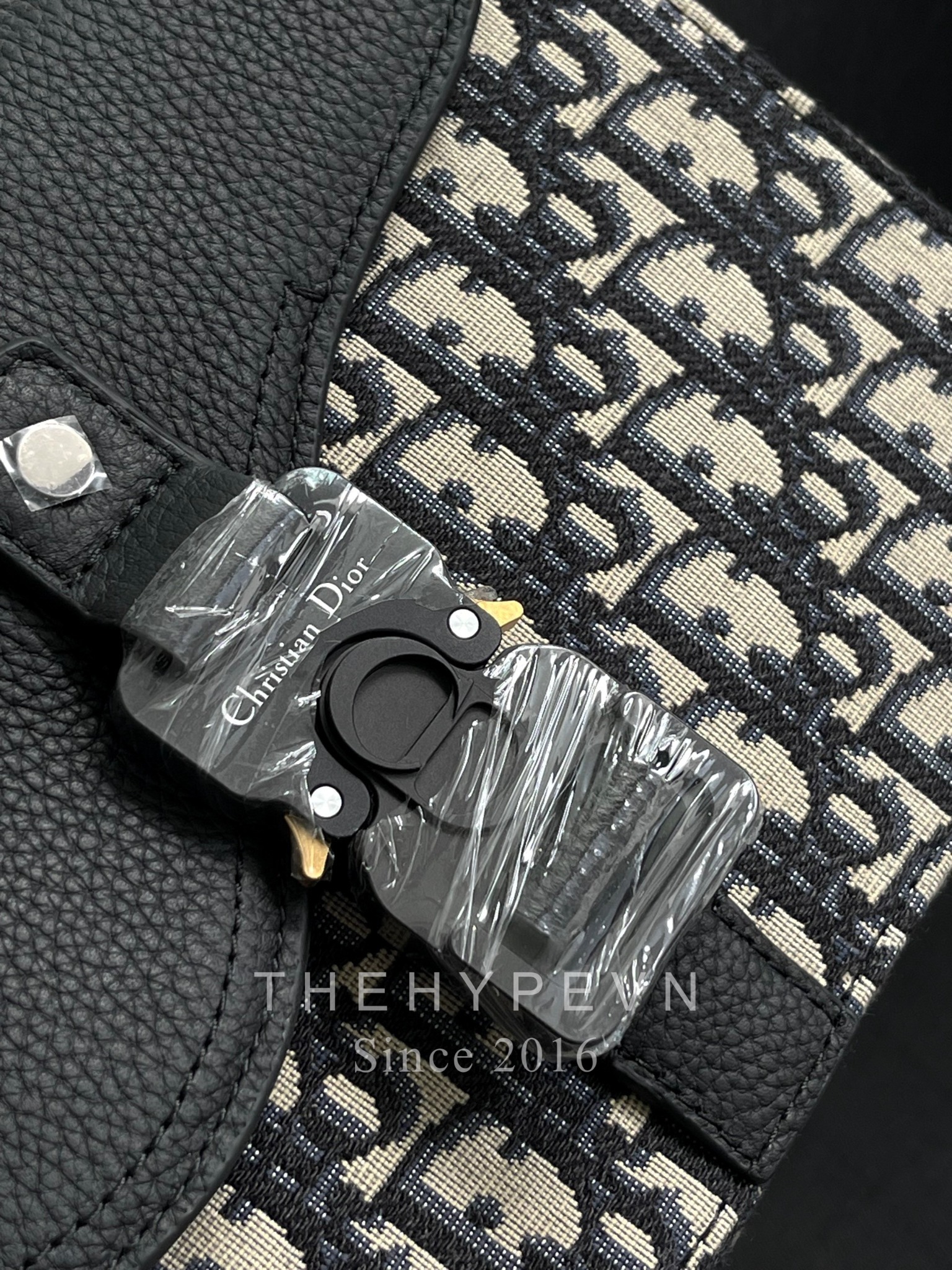 Túi Dior Beige and Black Dior Oblique Jacquard and Black Grained Calfskin (Black) [Mirror Quality]
