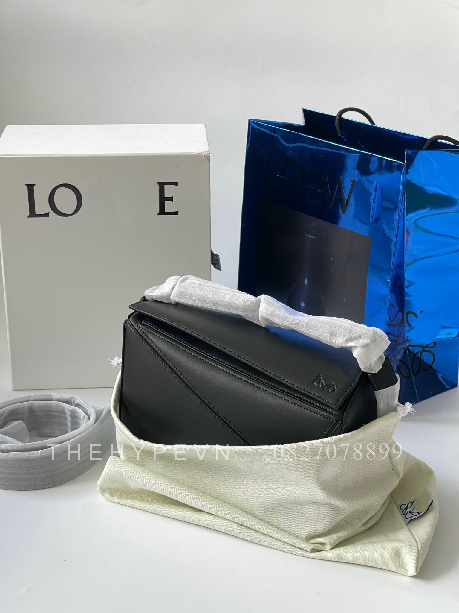 Túi Loewe Puzzle Classis Calfskin (Black) [Mirror Quality]