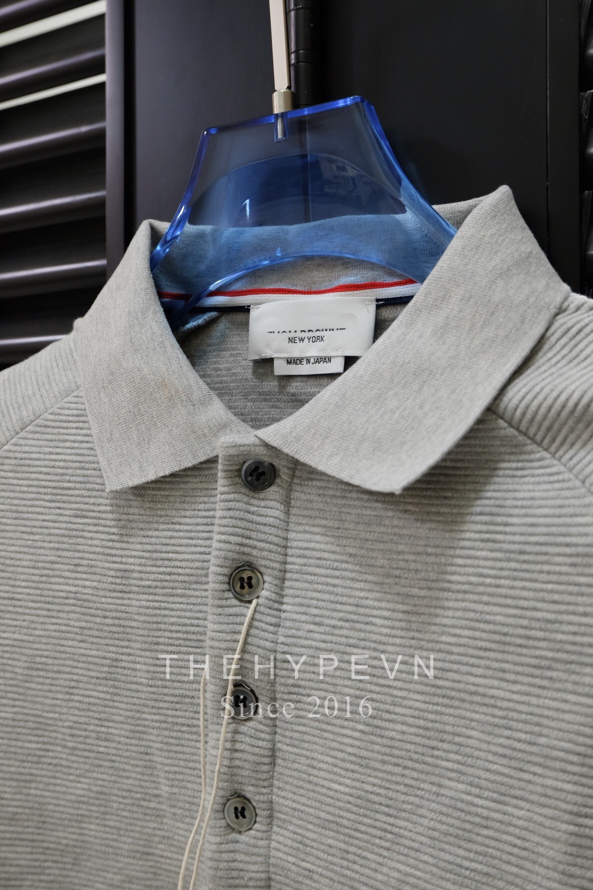 ÁO POLO THOM BROWNE TB OTTOMAN 4 BAR SADDLE (GREY)