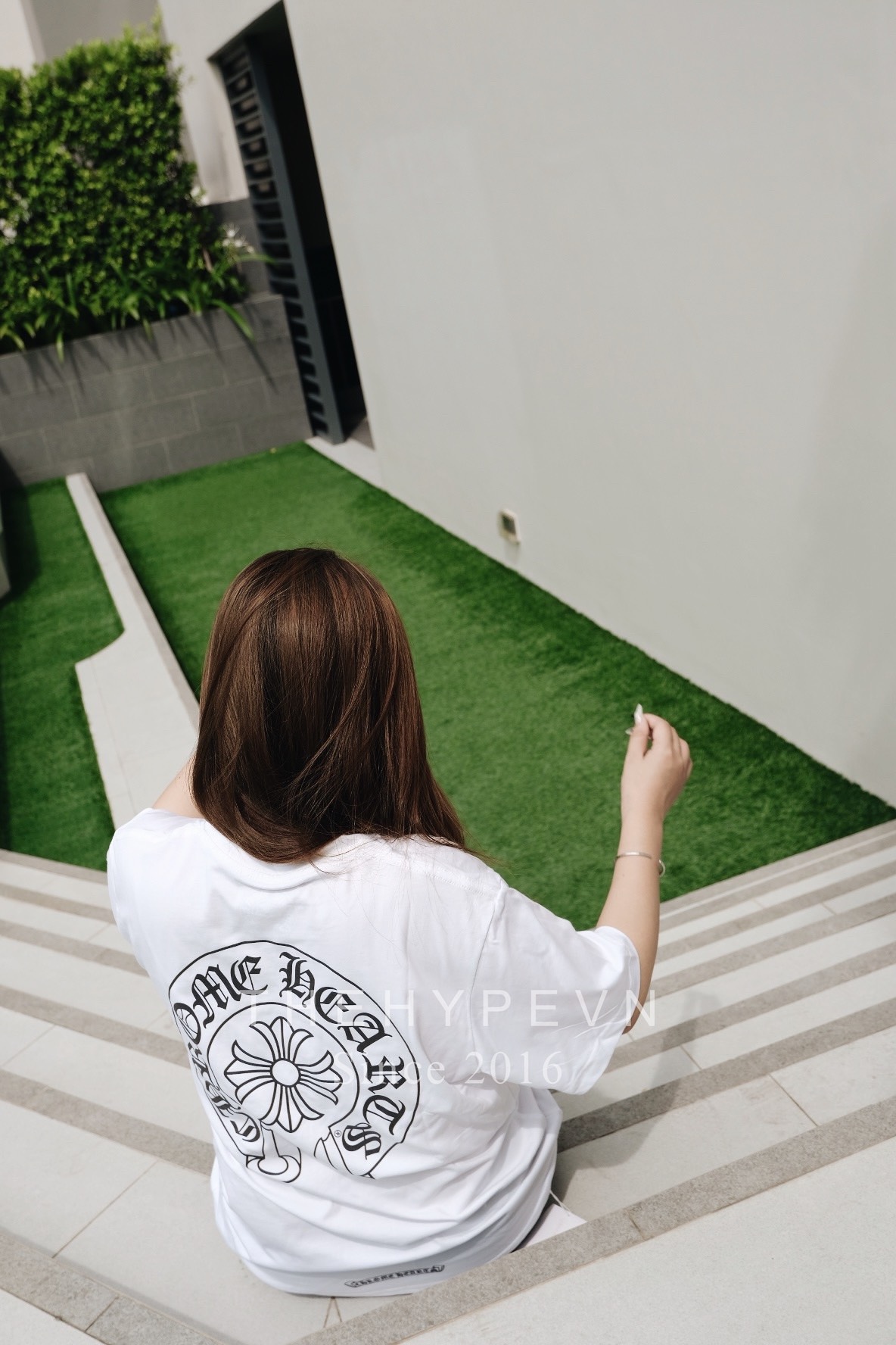 Áo Thun Chrome Hearts CH Horseshoe Logo Pocket (White) [Mirror Quality]