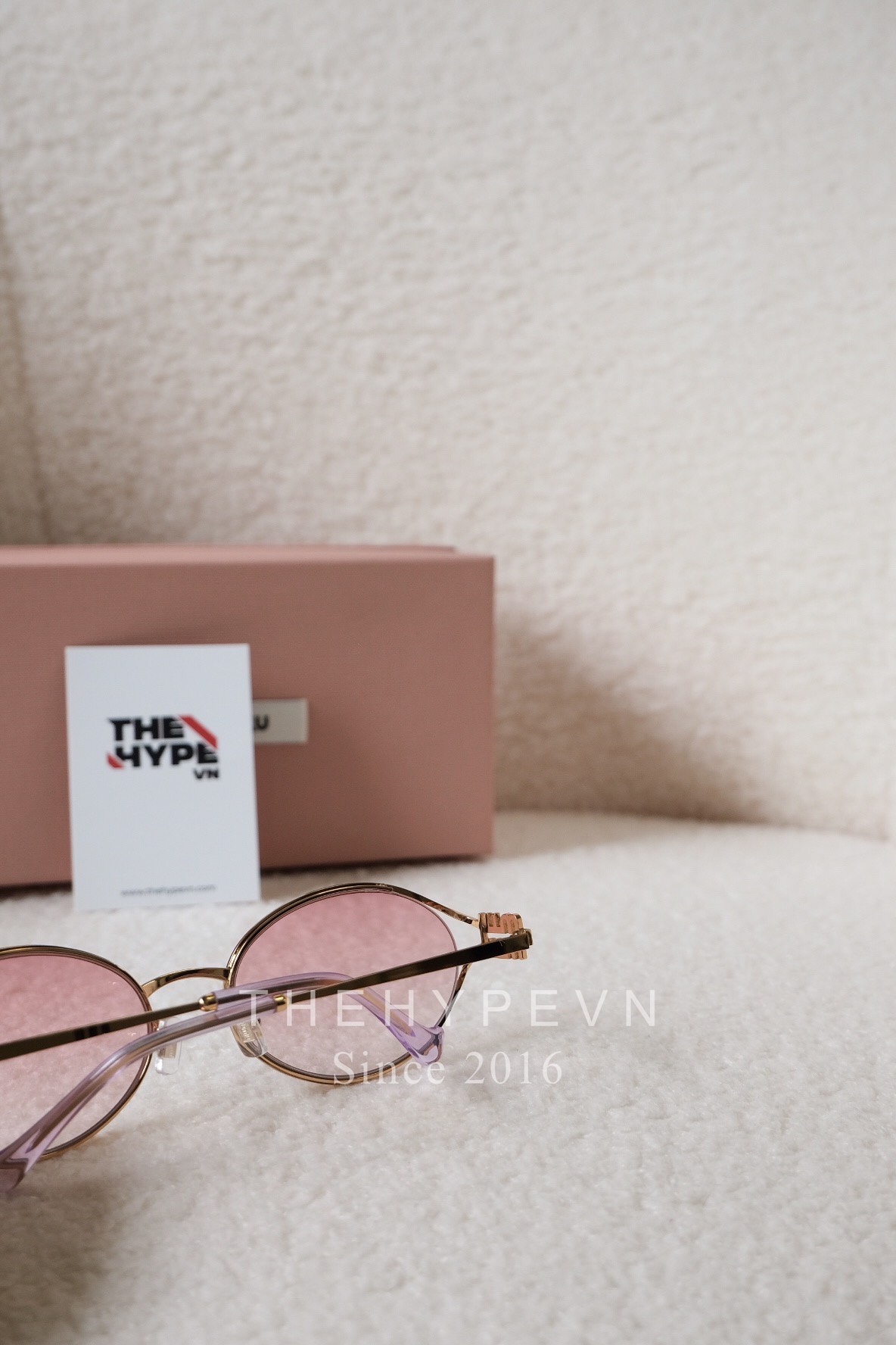 Kính Râm Miu Miu Logo Oval (Pink Gold) [Mirror Quality]