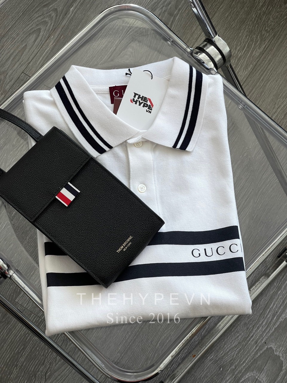 Áo Polo Gucci GC Cotton Print ( White) [Mirror Quality]