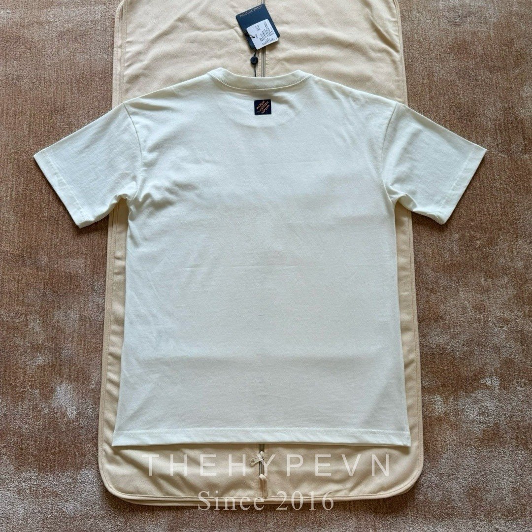 Áo Thun Louis Vuitton Embroidered Short-Sleeved (White) [Mirror Quality]