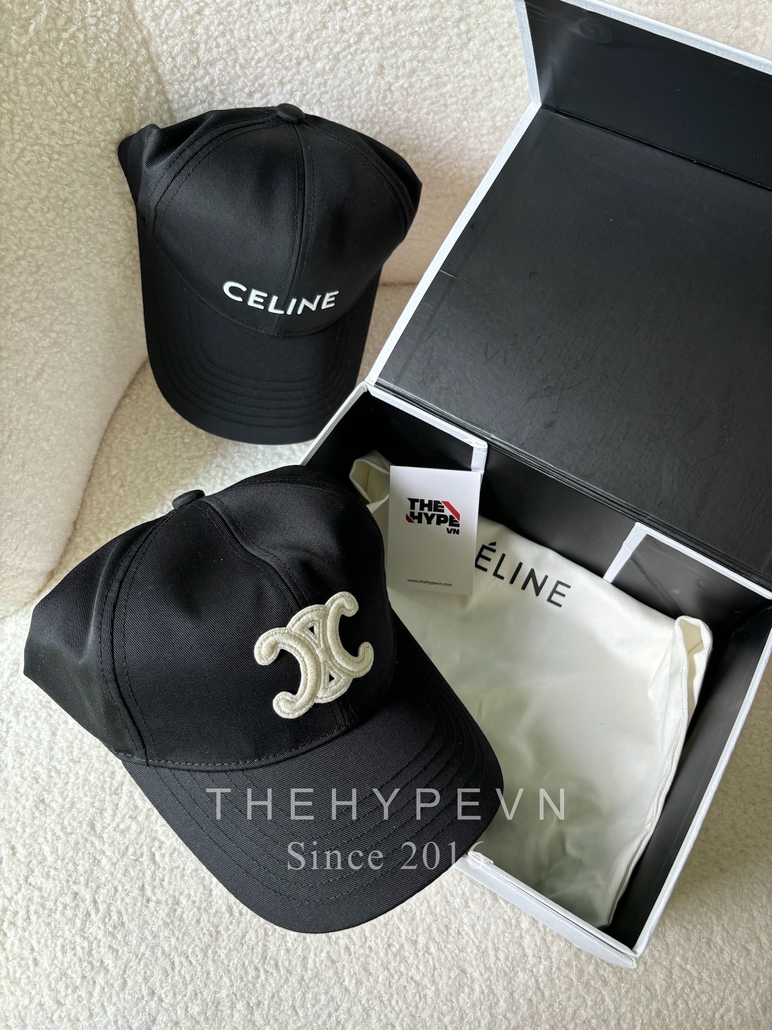 CELINE CAP- Mũ Lưỡi Trai Celine Logo Chữ Thêu (Black) [MIRROR QUALITY]