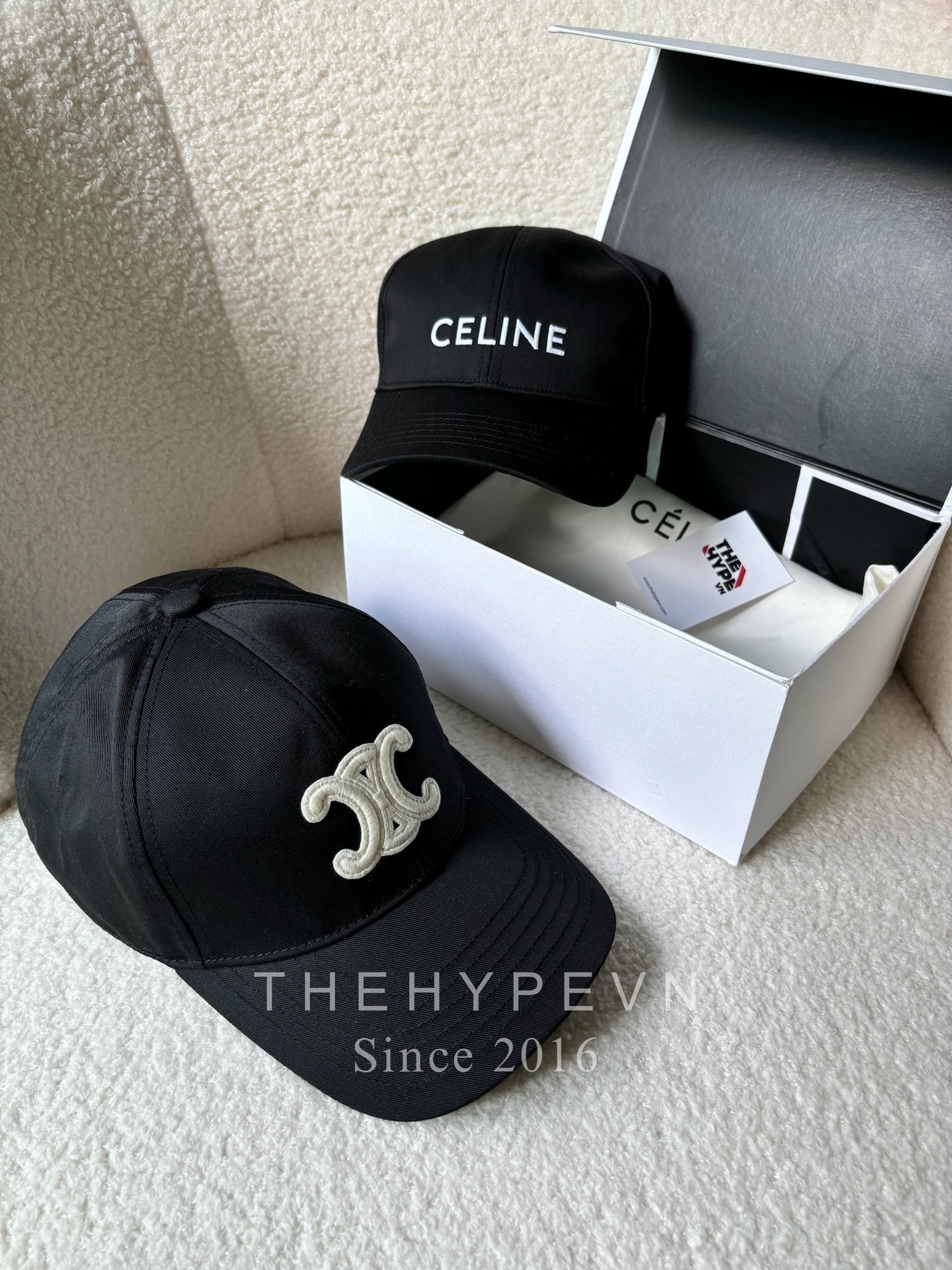 CELINE CAP- Mũ Lưỡi Trai Celine Logo Thêu (Black) [MIRROR QUALITY]