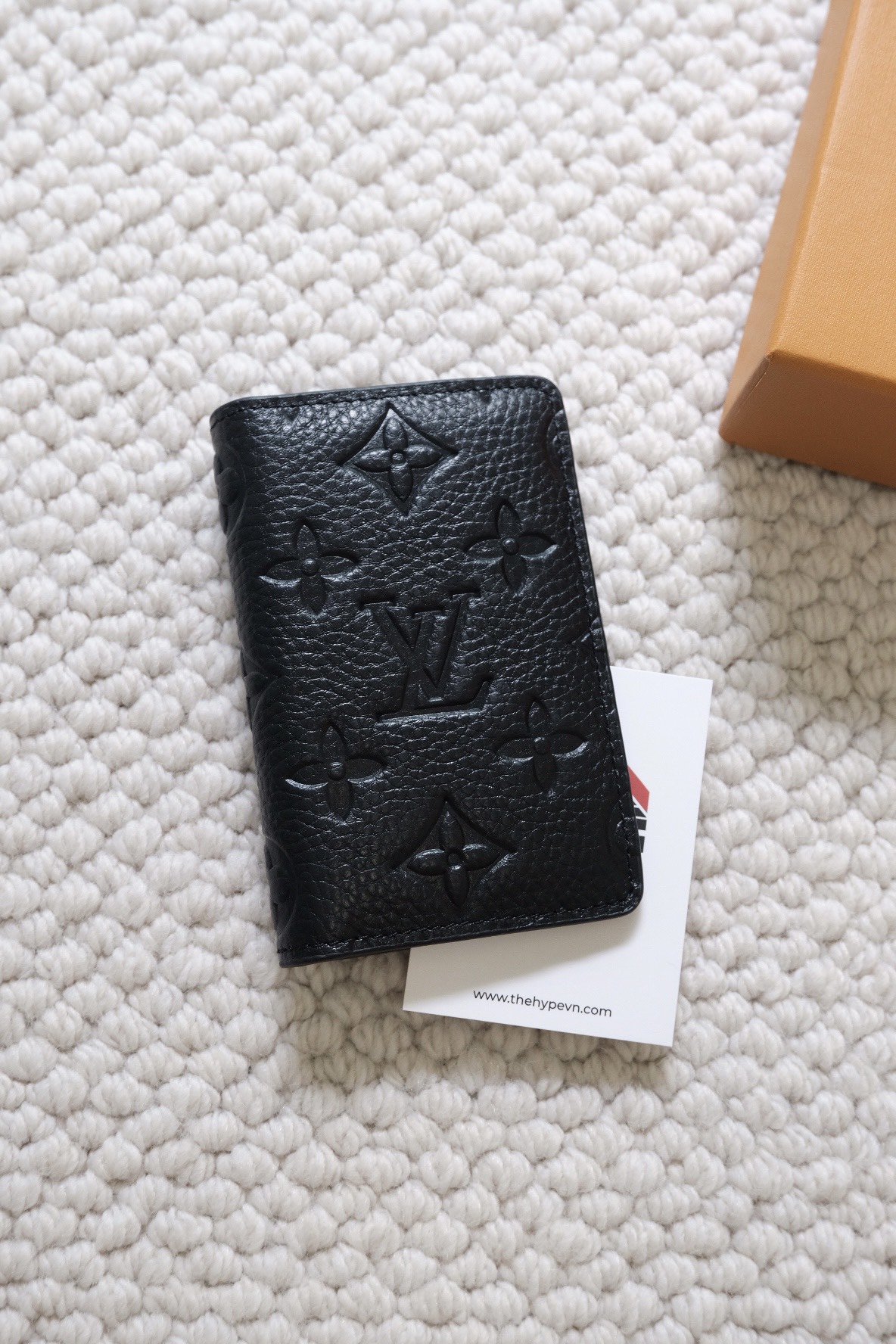 LOUIS VUITTON CARD HOLDER - Ví Đựng Card Monogram Pocket Logo Shadow Taurillon (Black) [Mirror Quality]
