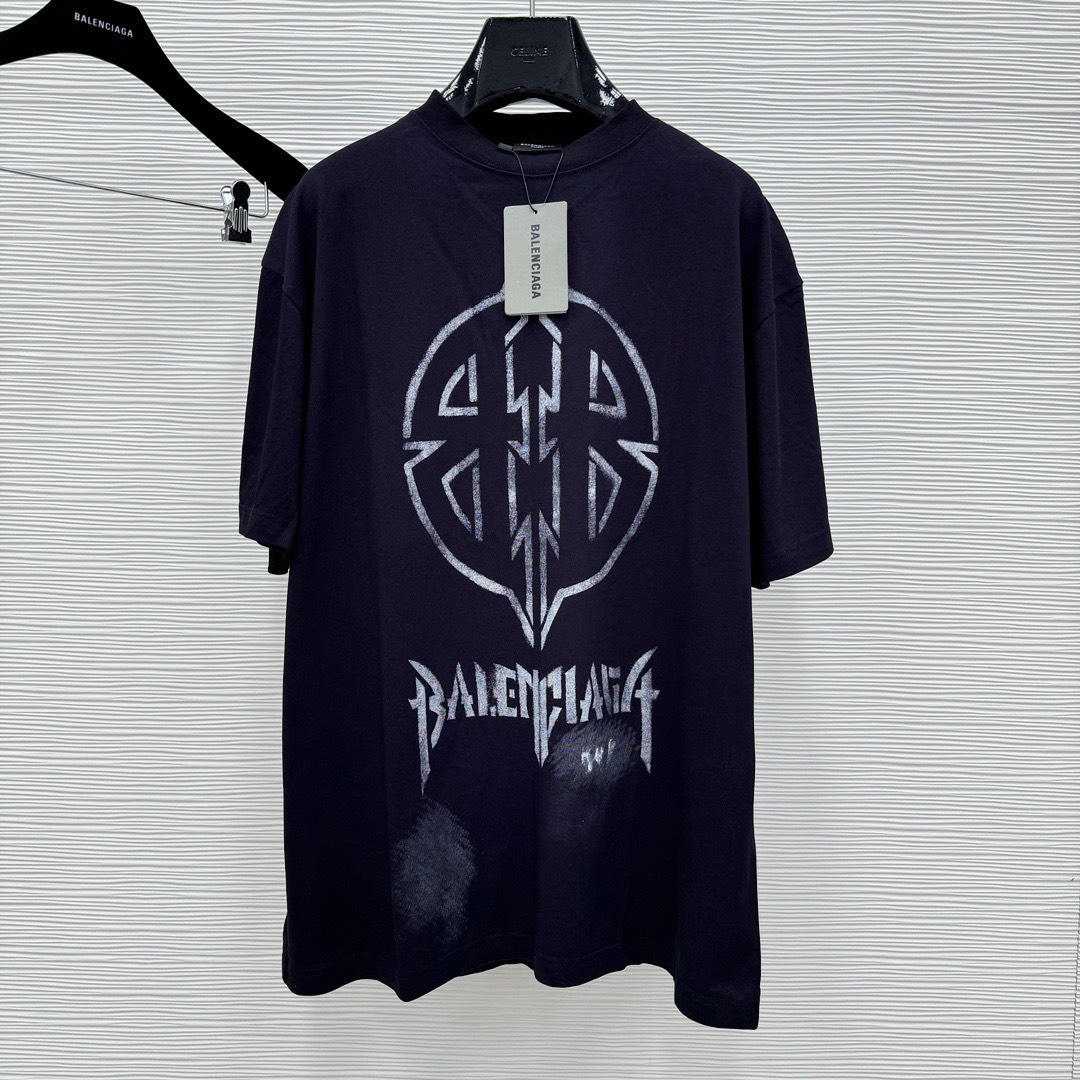 Áo Thun Balenciaga BLCG Metal BB Stencil (Black) [Mirror Quality]