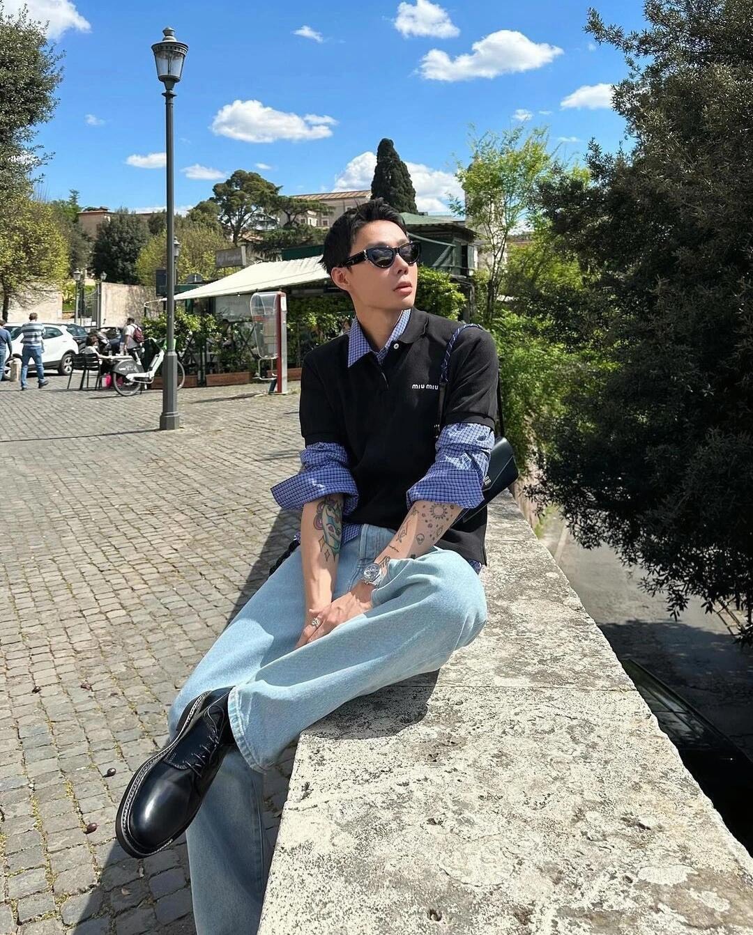 Áo Polo MiuMiu Cotton piqué (Black) [Mirror Quality]