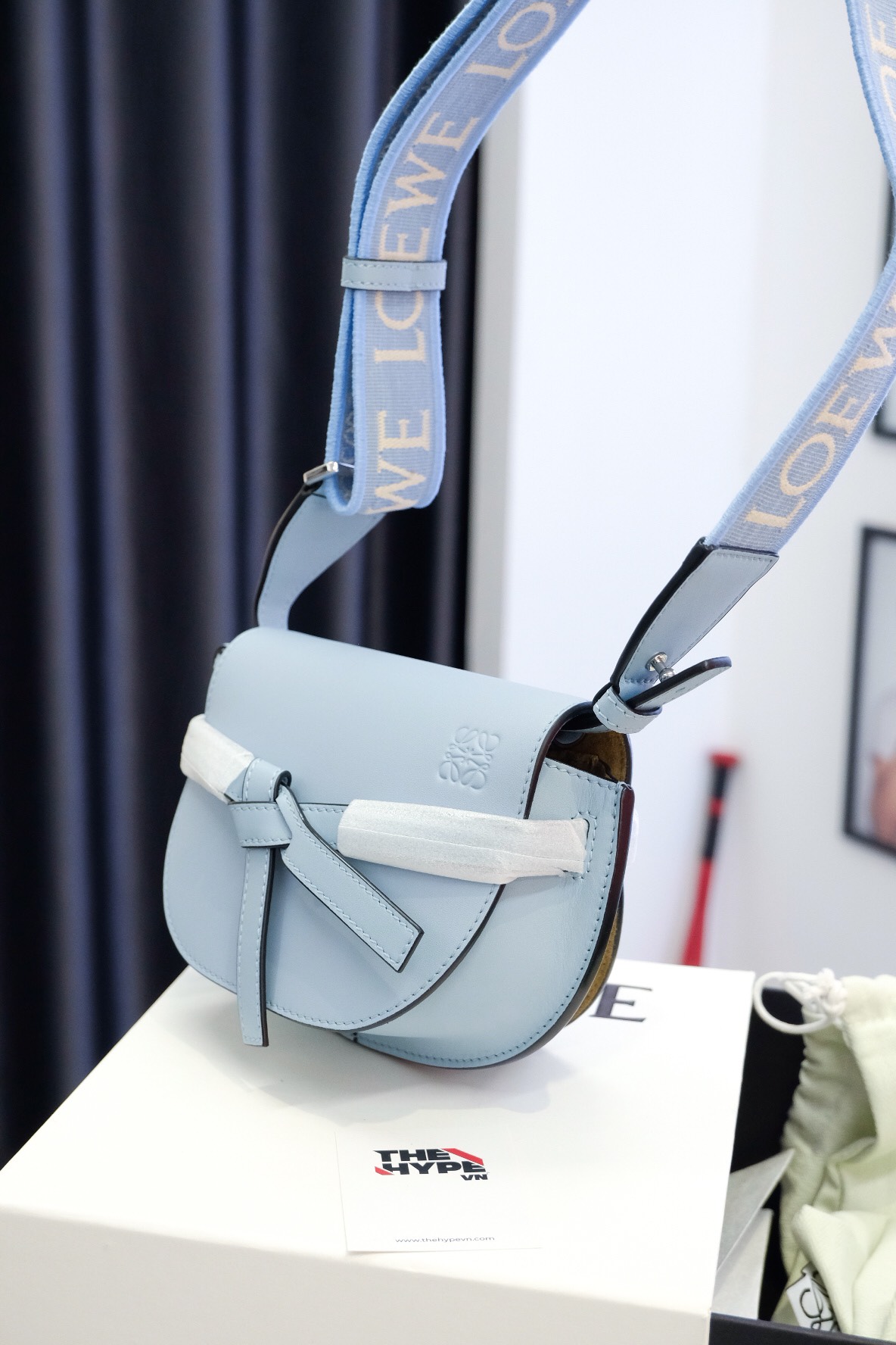 Túi Loewe Mini Gate Dual (Blue) [Mirror Quality]