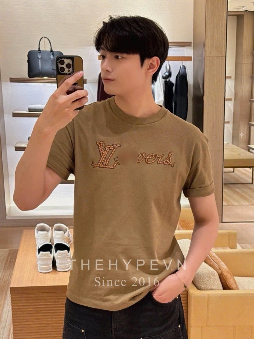 Áo Thun Louis Vuitton LV Ropes Lover Logo (Brown) [Mirror Quality]