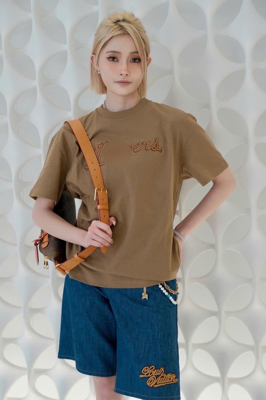 Áo Thun Louis Vuitton LV Ropes Lover Logo (Brown) [Mirror Quality]