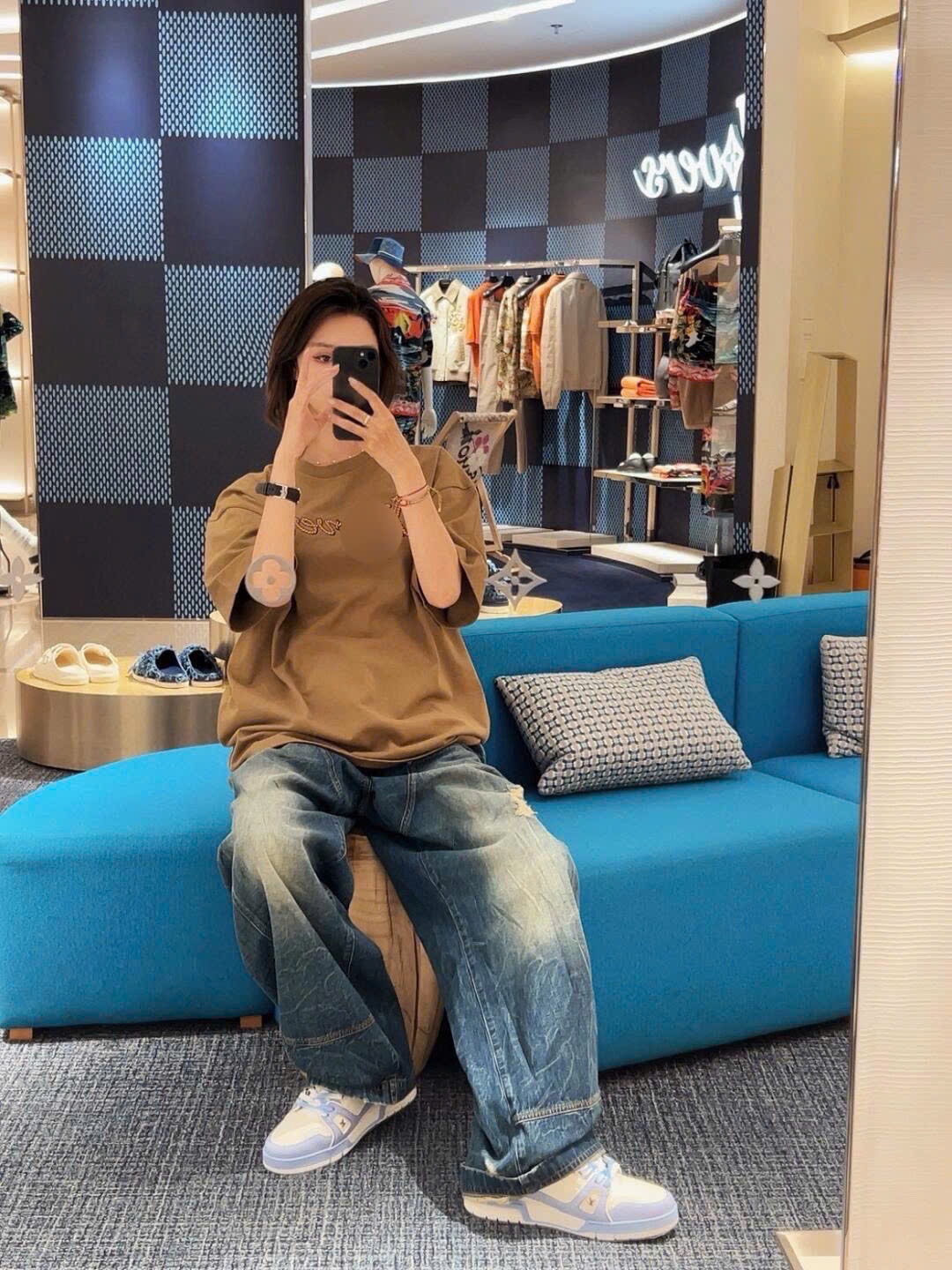 Áo Thun Louis Vuitton LV Ropes Lover Logo (Brown) [Mirror Quality]