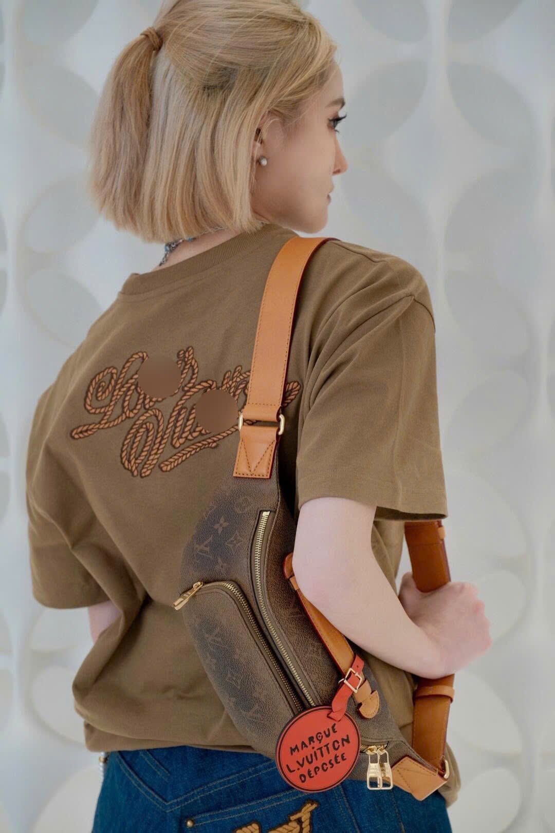 Áo Thun Louis Vuitton LV Ropes Lover Logo (Brown) [Mirror Quality]