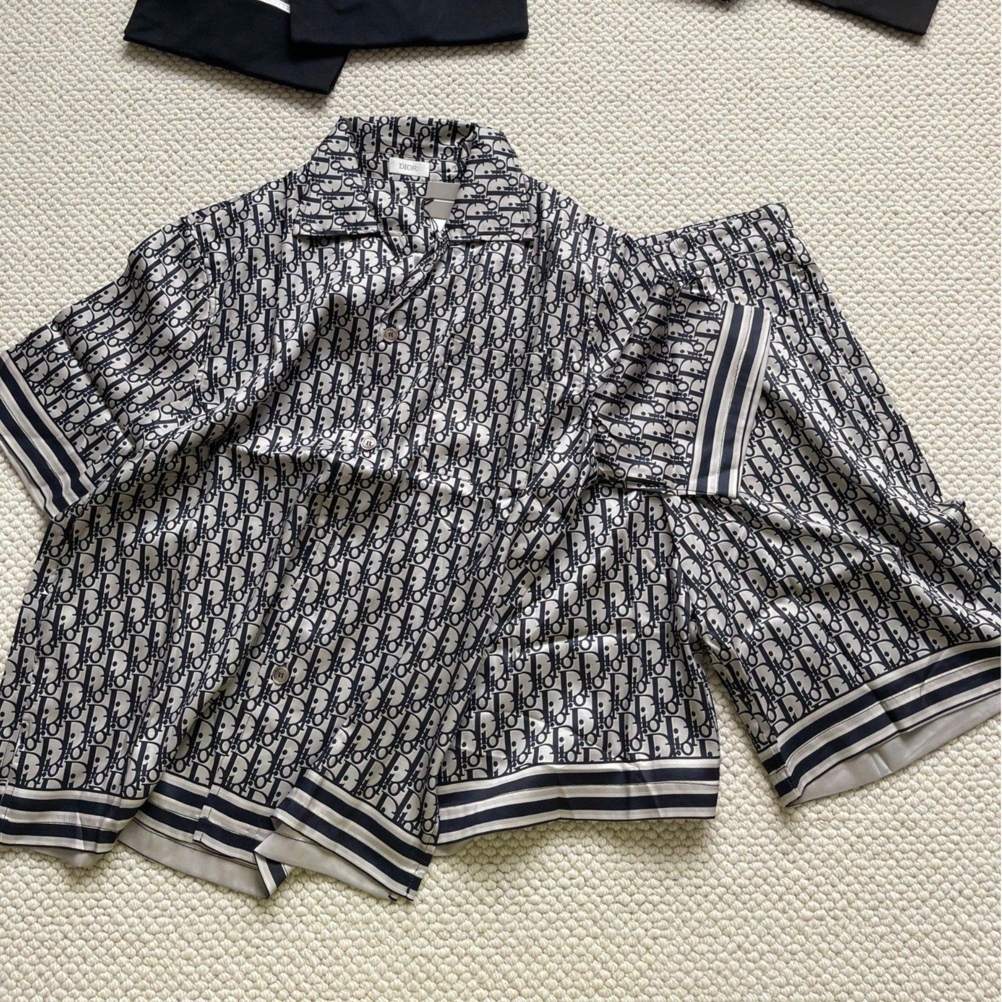 DIOR SET - Shirt, Shorts Dior Silk Hawaiian Oblique [Mirror Quality]