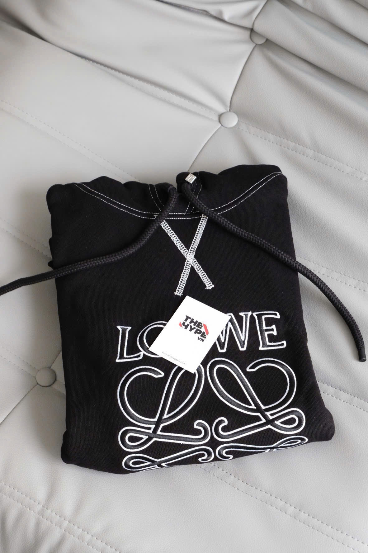 LOEWE HOODIE - HOODIE Loewe Anagram Embroidered (Black) [MIRROR QUALITY]
