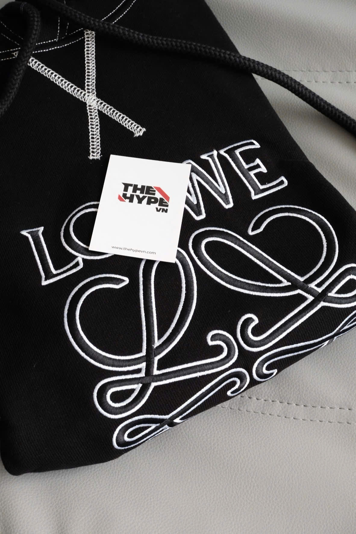 LOEWE HOODIE - HOODIE Loewe Anagram Embroidered (Black) [MIRROR QUALITY]