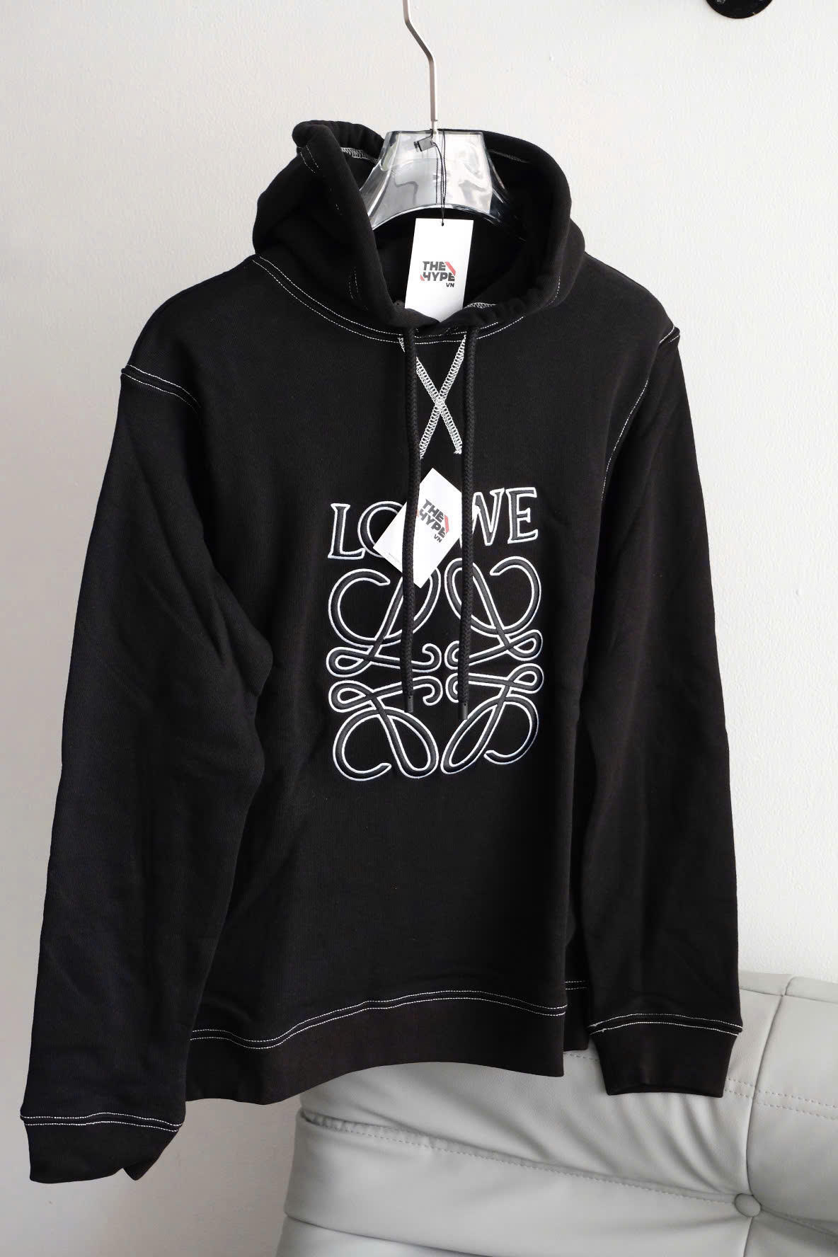 LOEWE HOODIE - HOODIE Loewe Anagram Embroidered (Black) [MIRROR QUALITY]