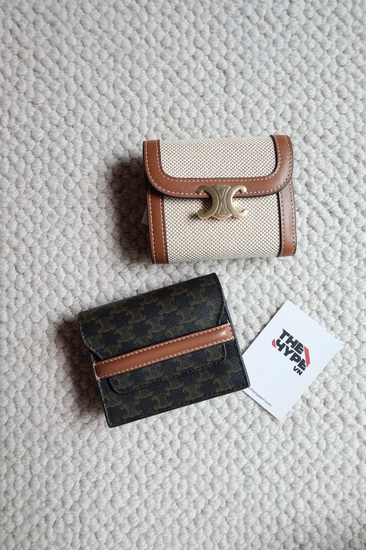VÍ CELINE FLAP ORIGAMI TRIOMPHE LAMBSKIN (TAN) [MIRROR QUALITY]