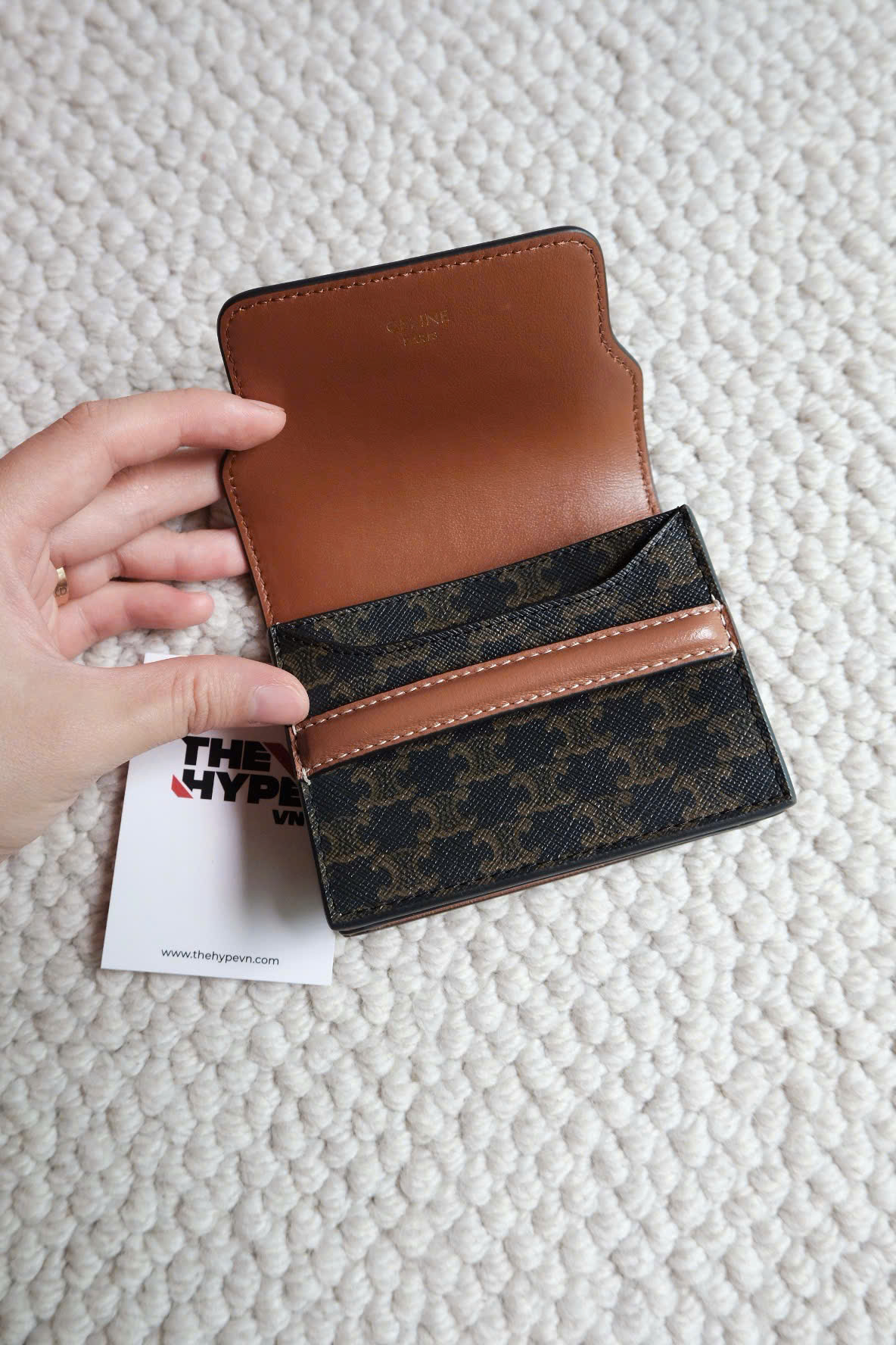 VÍ CELINE FLAP ORIGAMI TRIOMPHE LAMBSKIN (TAN) [MIRROR QUALITY]