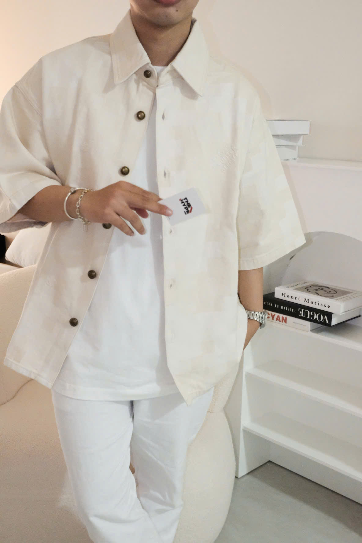 ÁO SƠ MI LOUIS VUITTON LV DAMIER DENIM JACKET (CREAM)