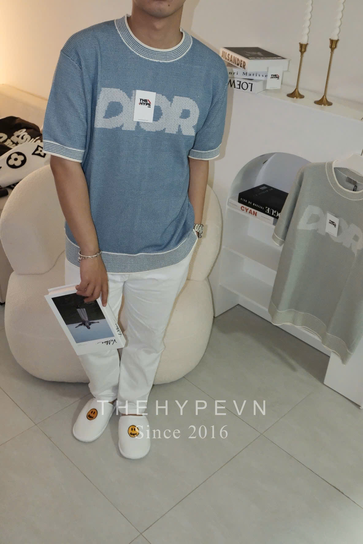 Áo Thun Dior Italic (Blue) [Mirror Quality]