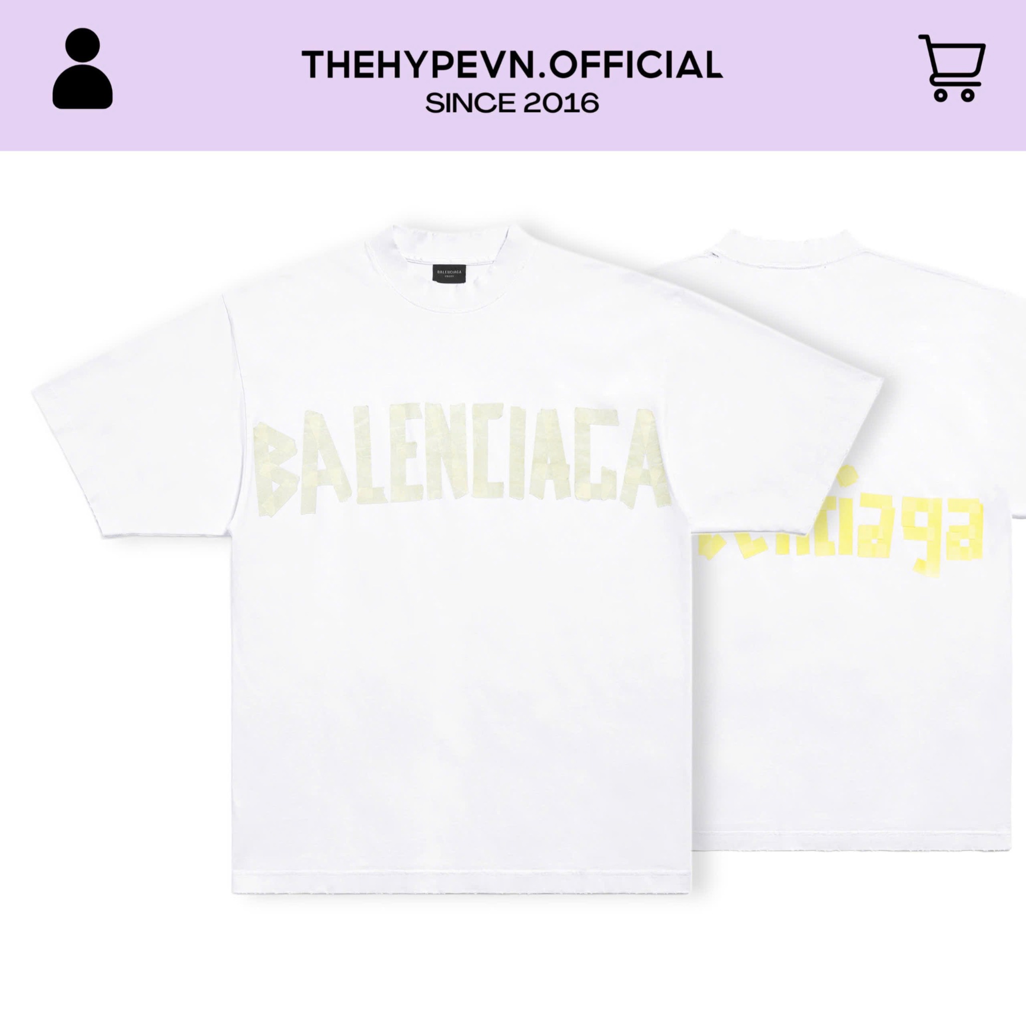 Áo Thun Balenciaga Tape Type Logo Printed (White) [MIRROR QUALITY]
