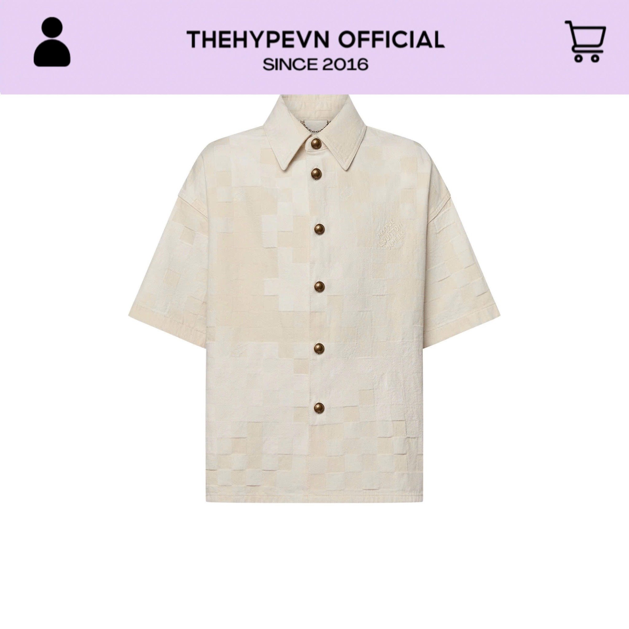 ÁO SƠ MI LOUIS VUITTON LV DAMIER DENIM JACKET (CREAM)