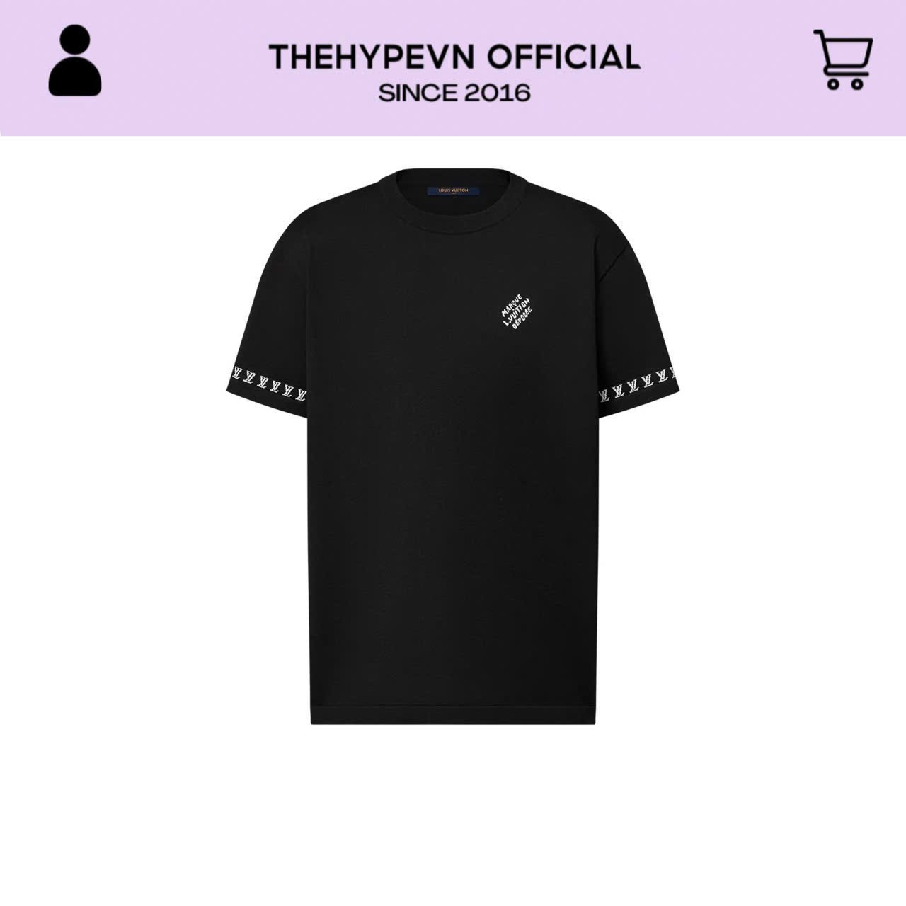 Áo Thun Louis Vuitton Cotton Crewneck (Black) [Mirror Quality]