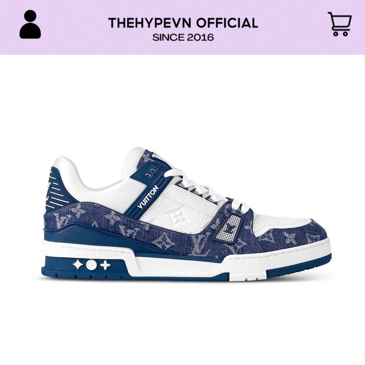 Giày LV Trainer Sneaker (Blue) [Mirror Quality]