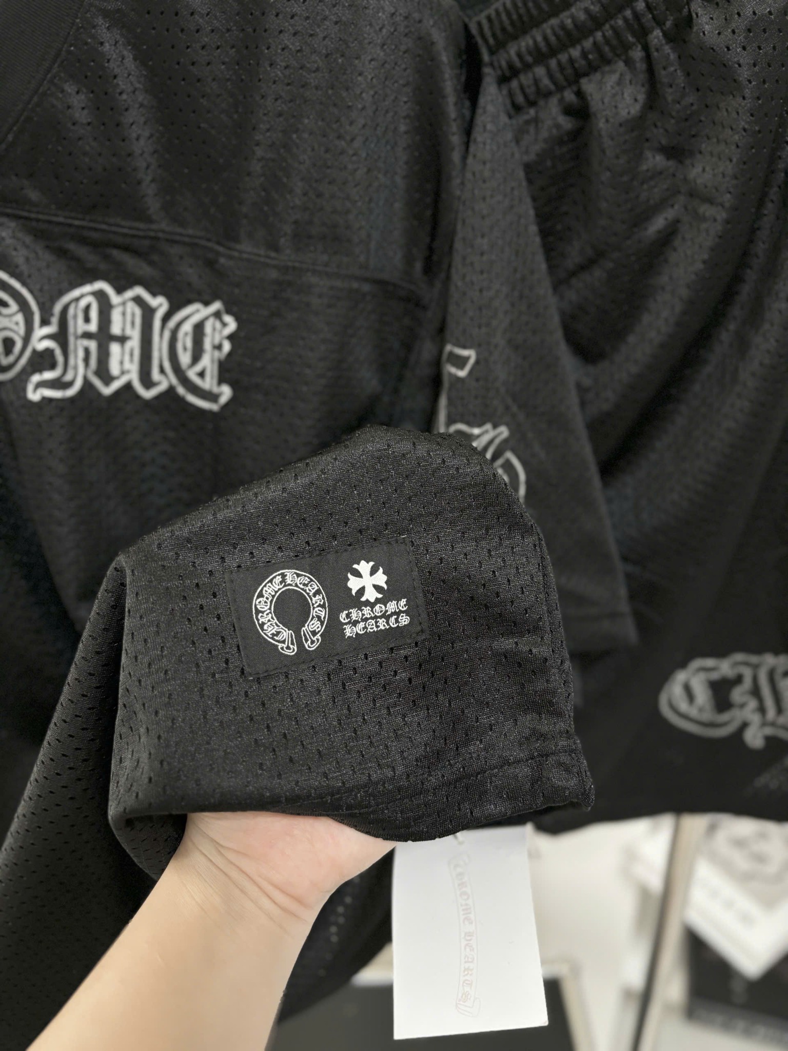 QUẦN SHORTS CHROME HEART MESH JERSEY (BLACK)