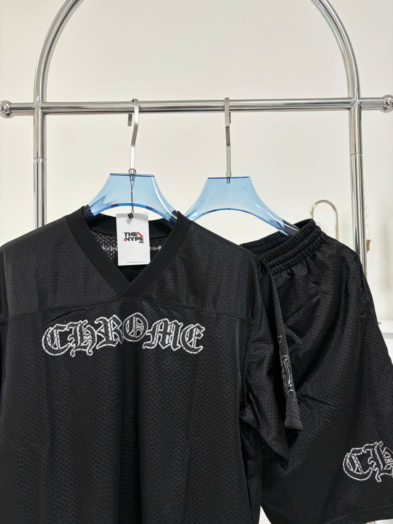 QUẦN SHORTS CHROME HEART MESH JERSEY (BLACK)