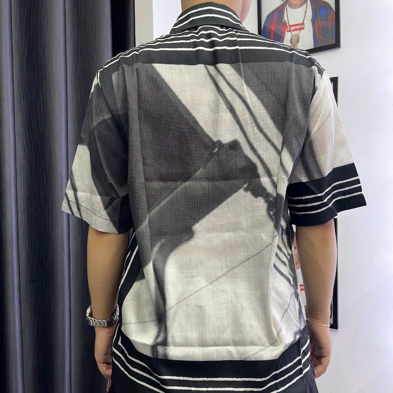 ÁO SƠ MI LOUIS VUITTON LV AMERICA CUP SILK (BLACK/WHITE)