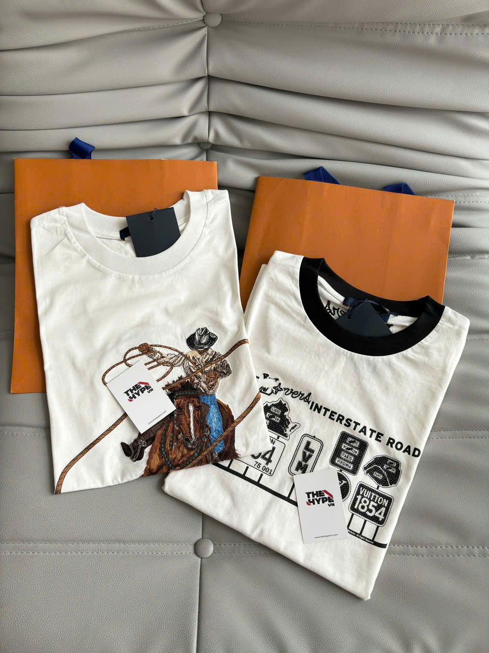 ÁO THUN LOUIS VUITTON LV EMBELLISHED FW14 (WHITE)