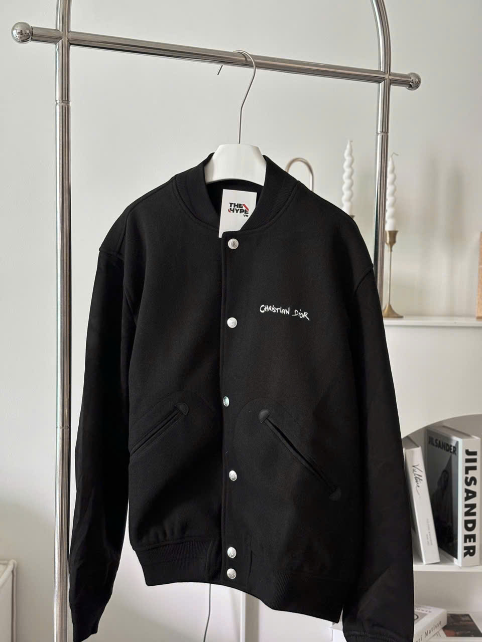 ÁO KHOÁC DIOR TAG VARSITY JACKET (BLACK)