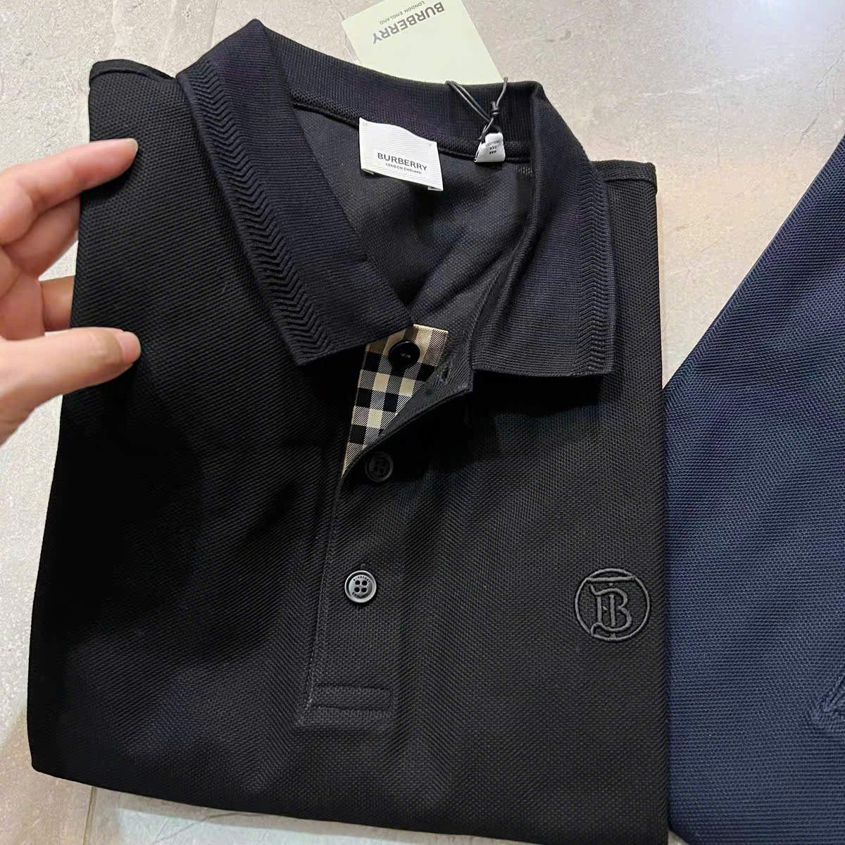 ÁO POLO BURBERRY BBR LOGO PATCH TB (BLACK)