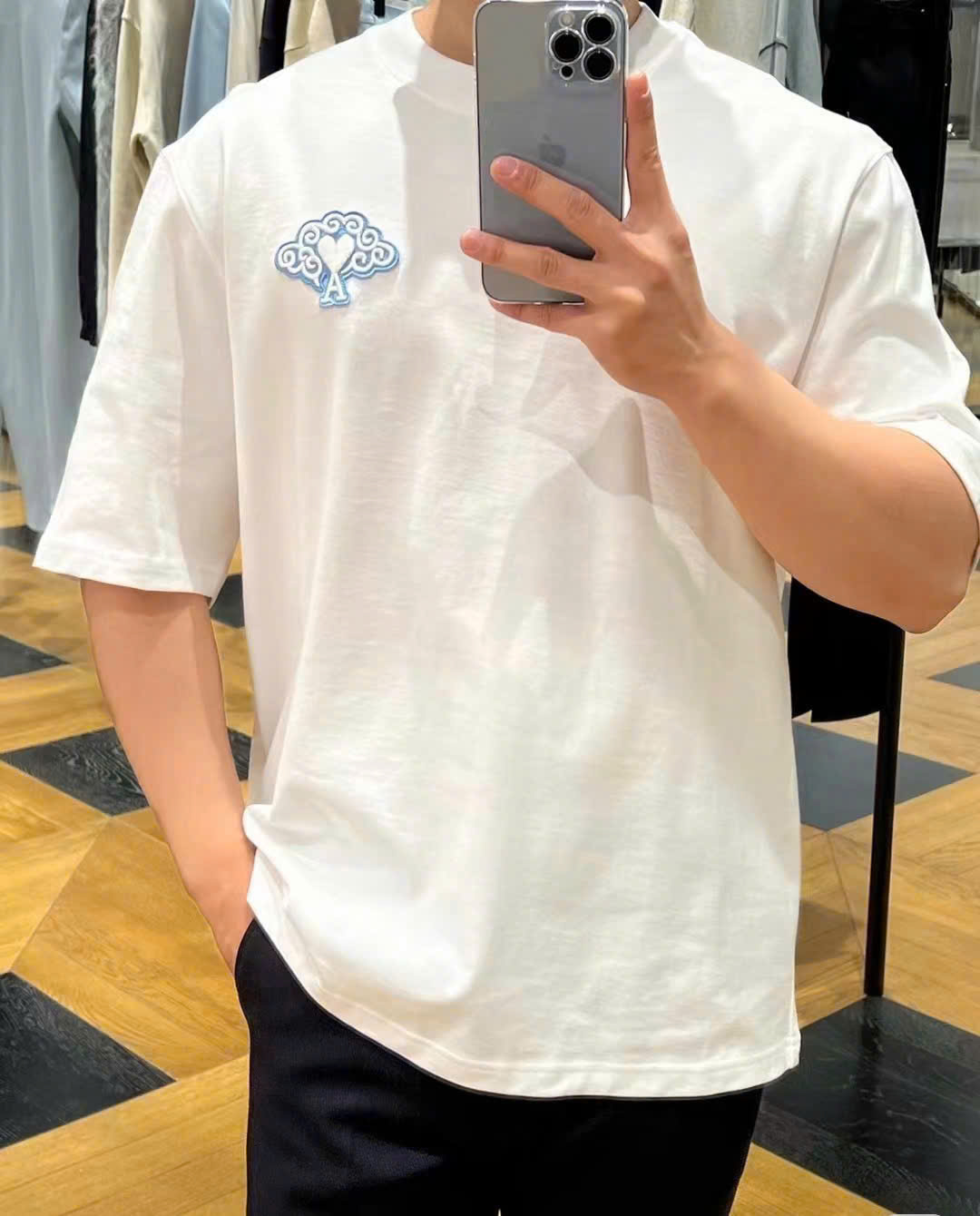 ÁO PHÔNG AMI PARIS YEAR OF THE DRAGON TEE (WHITE)