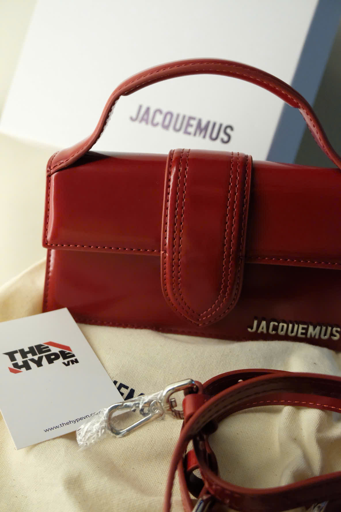 TÚI JACQUEMUS LE BAMBINO LONG (RED CHERRY)