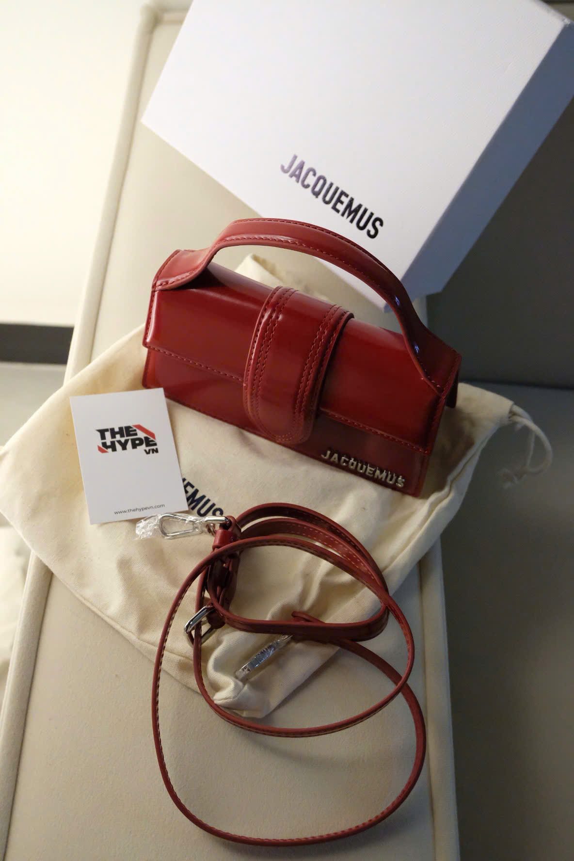 TÚI JACQUEMUS LE BAMBINO LONG (RED CHERRY)