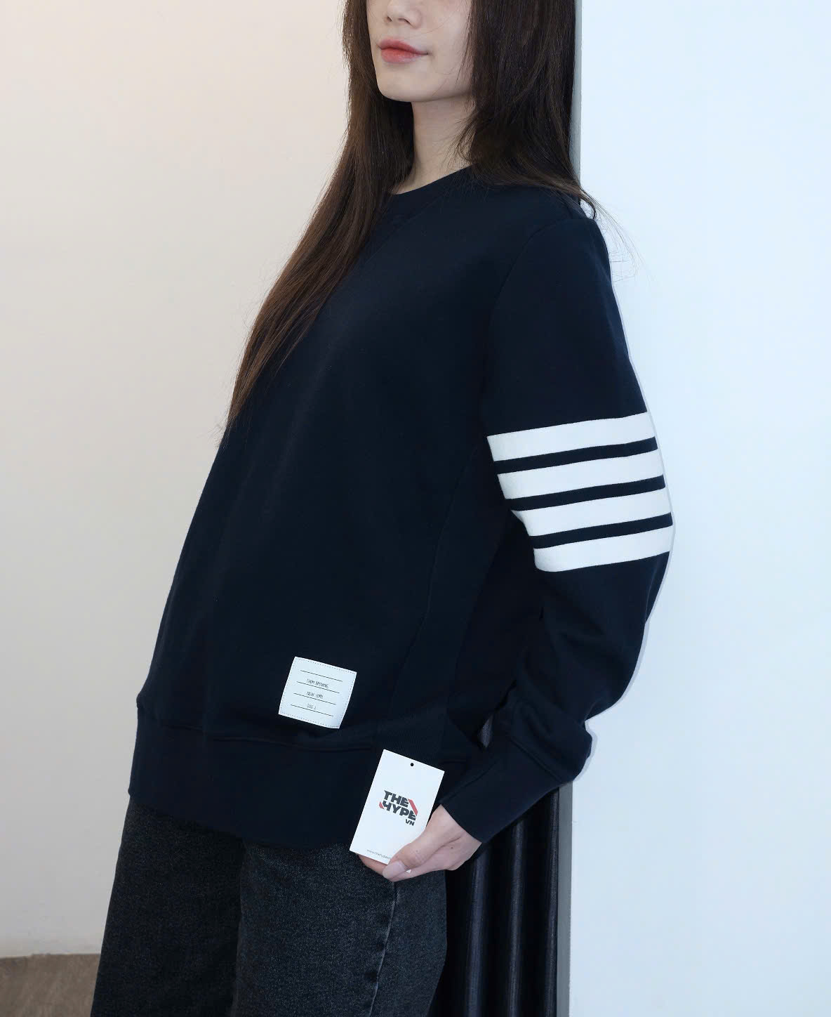 ÁO SWEATER THOM BROWNE TB LOOPBACK 4 BAR (NAVY)