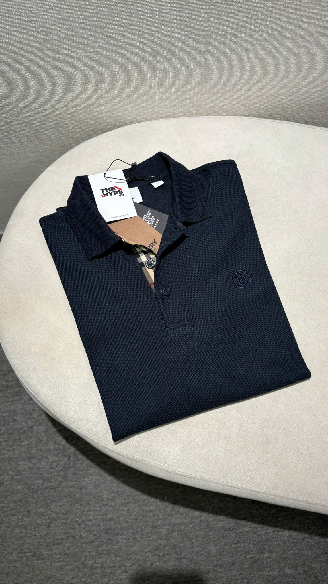 ÁO POLO BURBERRY BBR CIRCLE LOGO EMBROIDERED (BLUE)