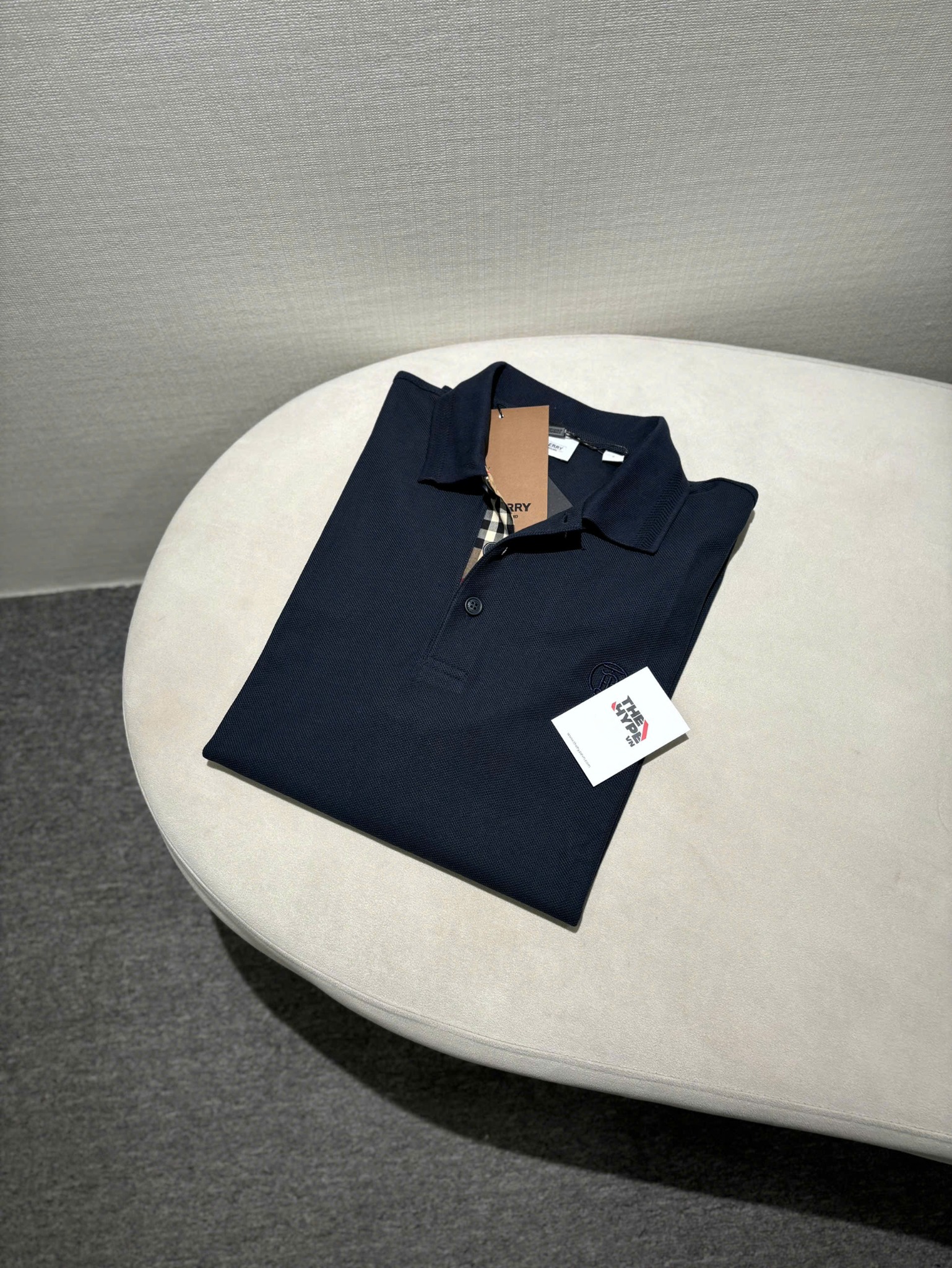 ÁO POLO BURBERRY BBR CIRCLE LOGO EMBROIDERED (BLUE)