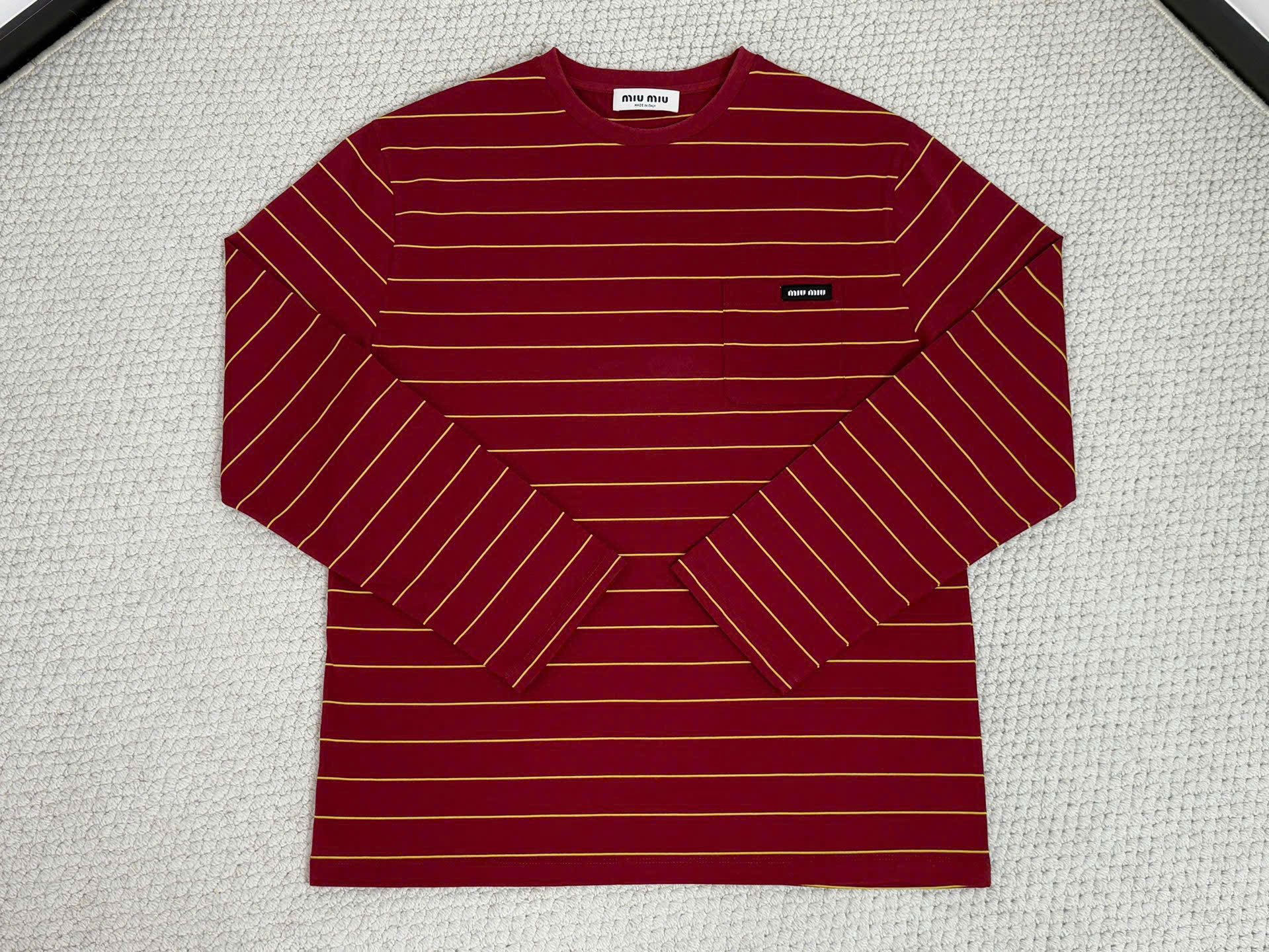 ÁO TAY DÀI MIU MIU JERSEY STRIPE (RED)