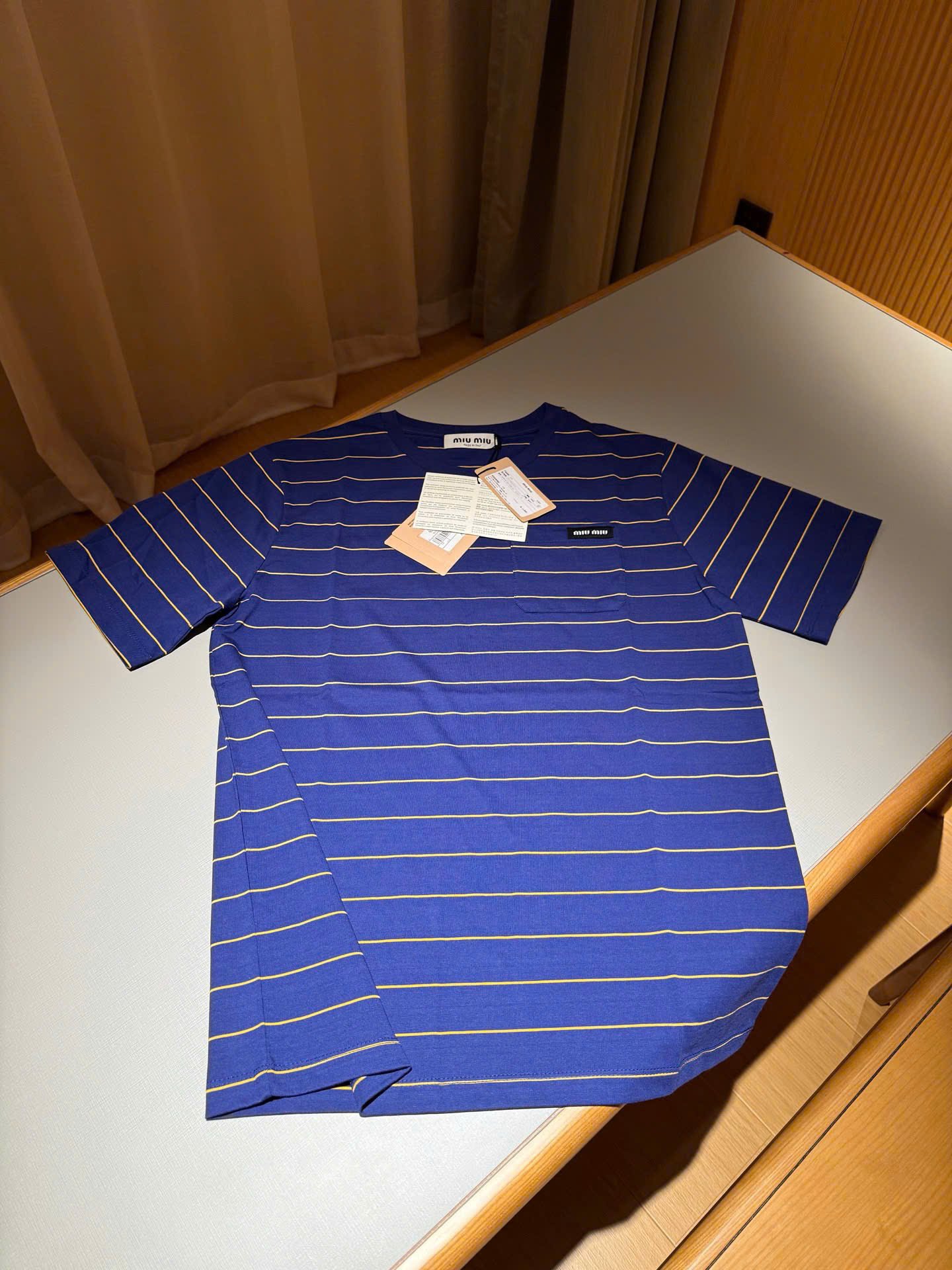 ÁO THUN MIU MIU JERSEY STRIPE (BLUE)