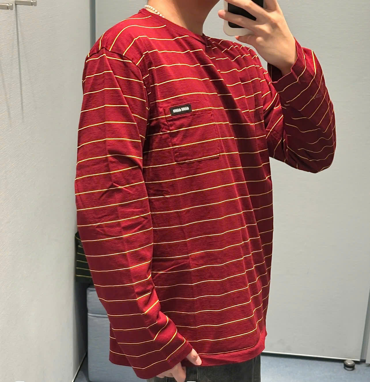 ÁO TAY DÀI MIU MIU JERSEY STRIPE (RED)
