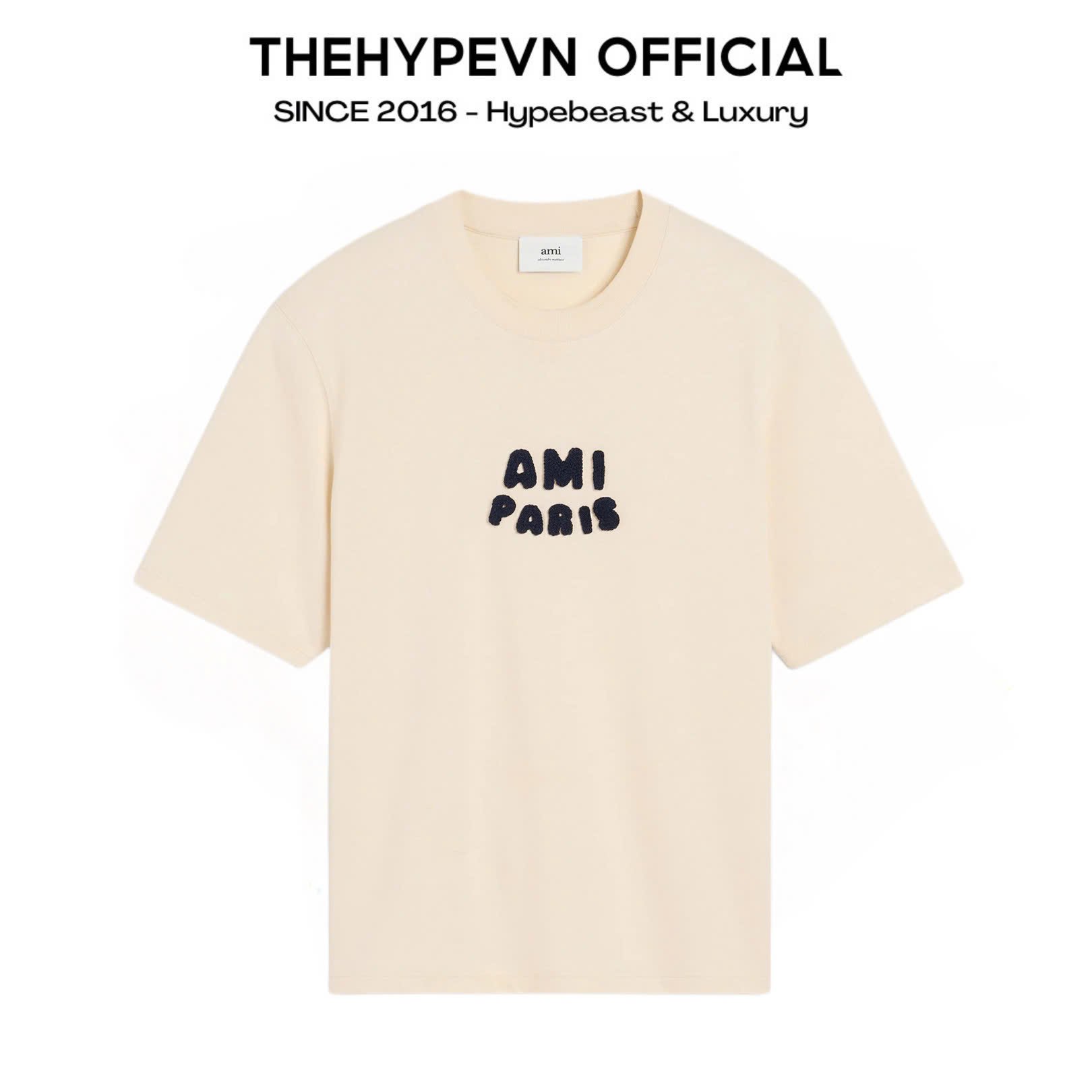ÁO THUN AMI PARIS LOGO PATCH SS25 (NEUTRAL)