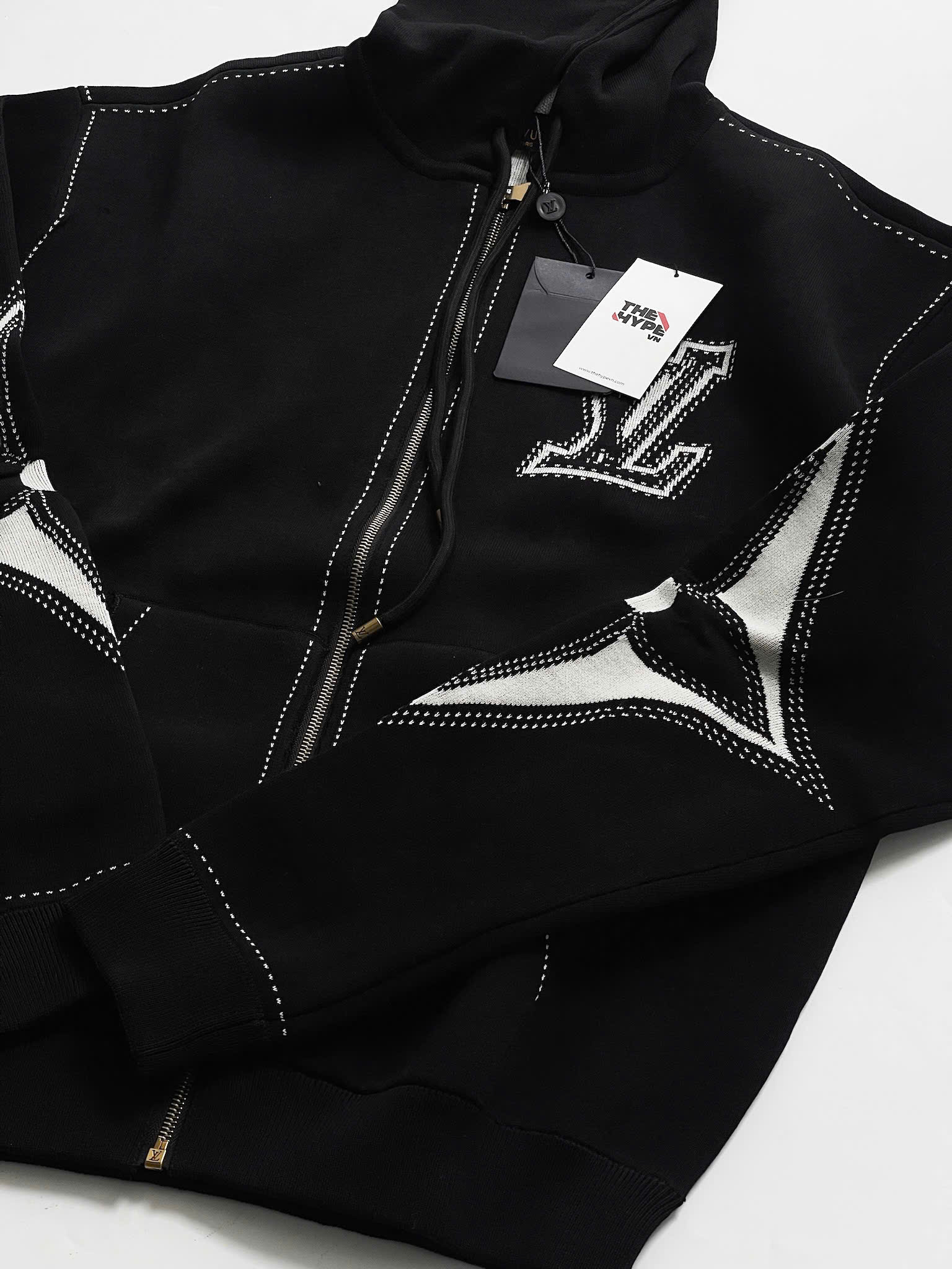 ÁO KHOÁC LOUIS VUITTON LV INTARSIA GRAPHIC ZIP (BLACK)