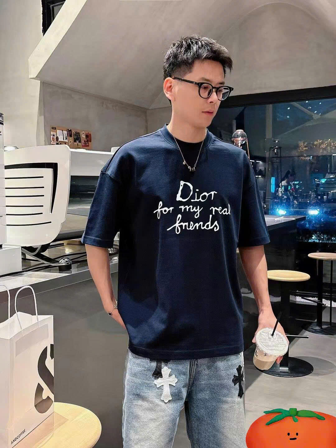 ÁO THUN DIOR FRIEND HYLTON NEL (BLUE)