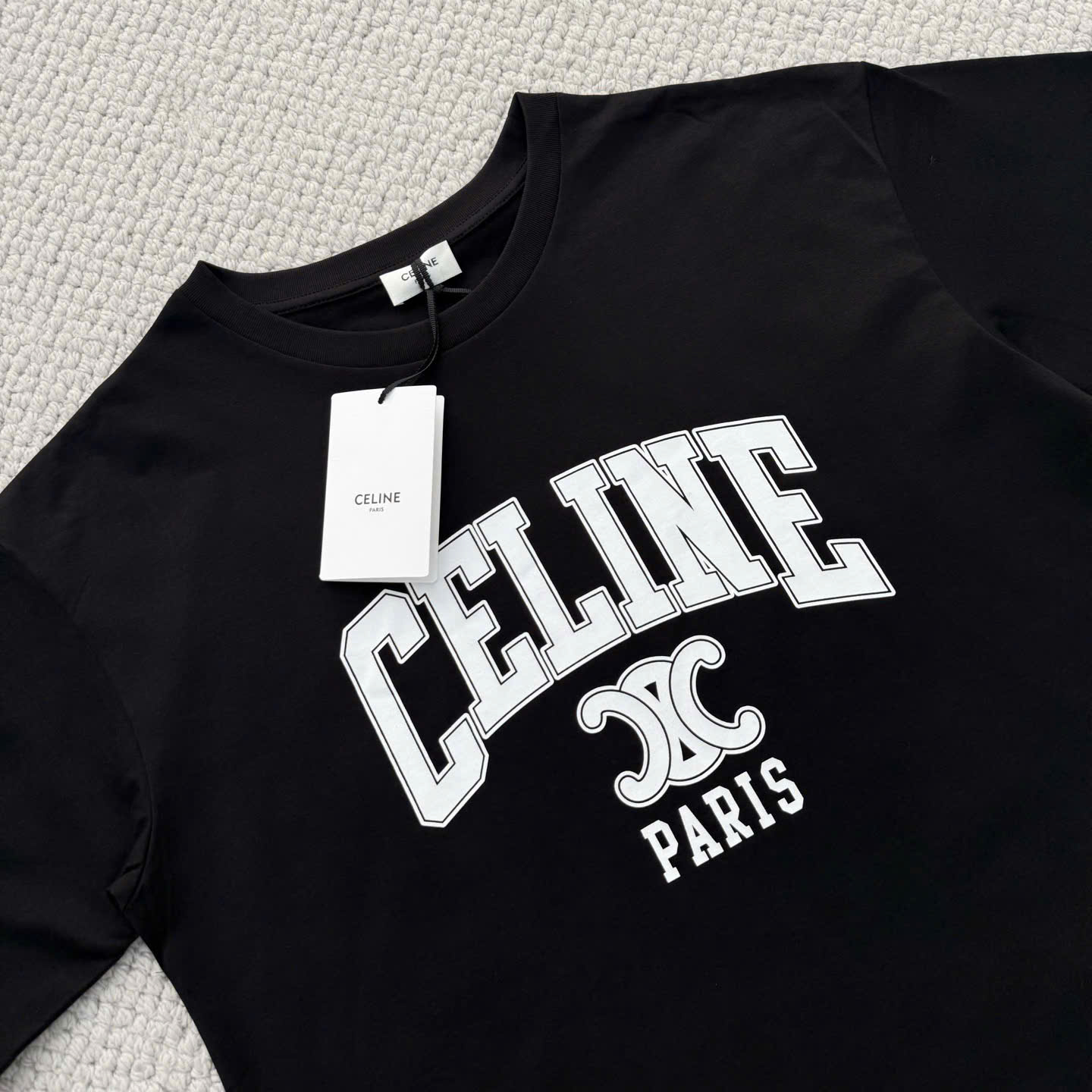 ÁO THUN CELINE TRIOMPHE LOGO COTTON (BLACK)
