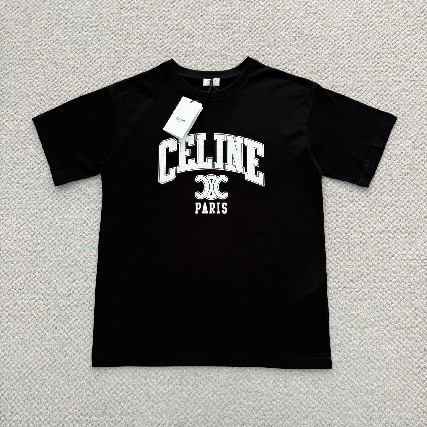 ÁO THUN CELINE TRIOMPHE LOGO COTTON (BLACK)